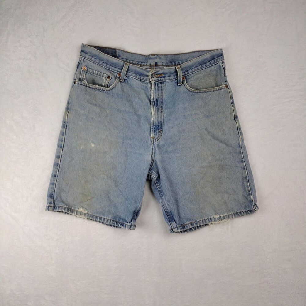 Vintage Levi's 550 Jean Shorts Men Size 36 Y2k Relaxed Fit Light Wash Denim